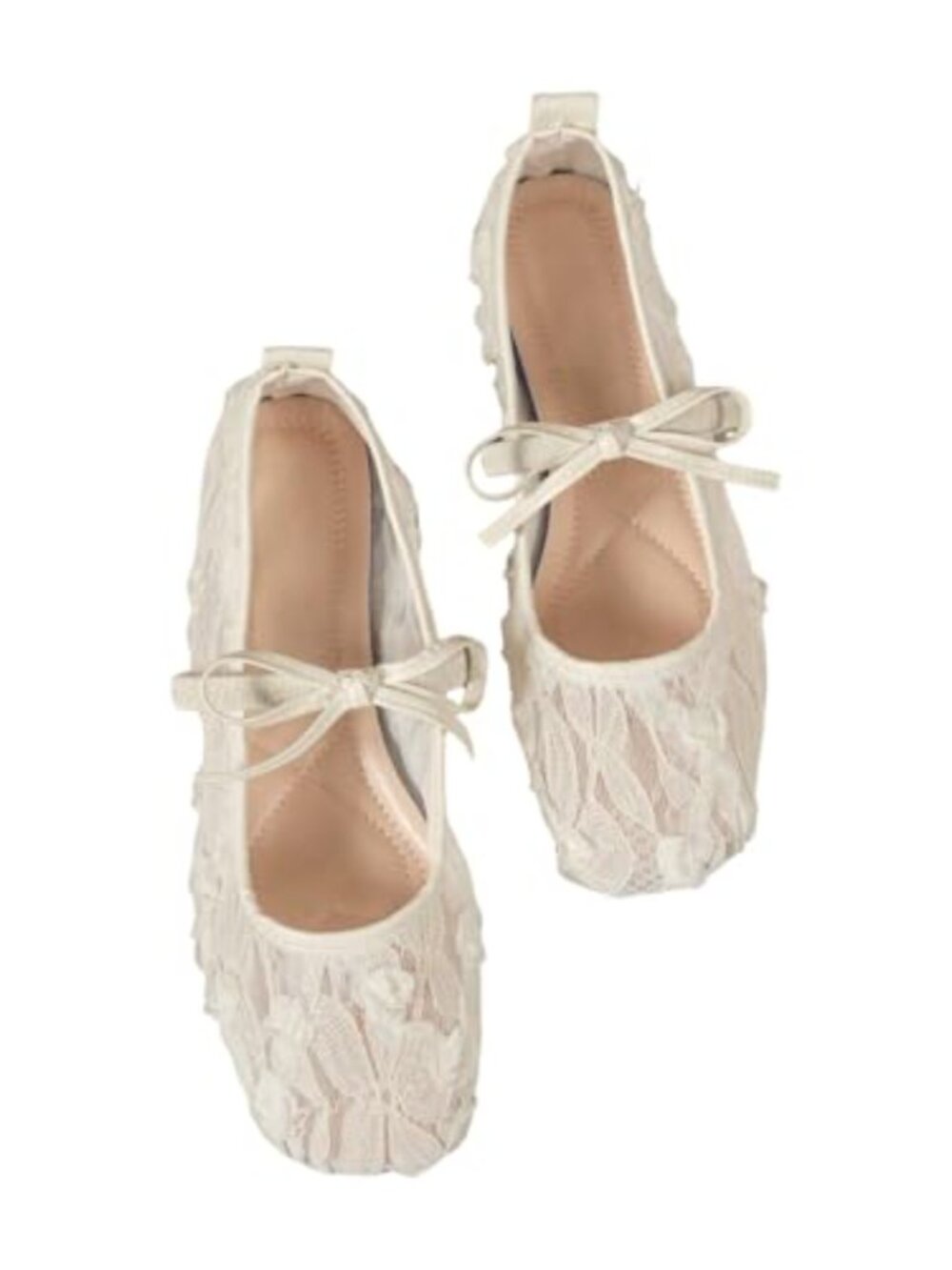 Women's Mesh Ballet Flats Lace Ballerina Shoes Dressy Slip-On